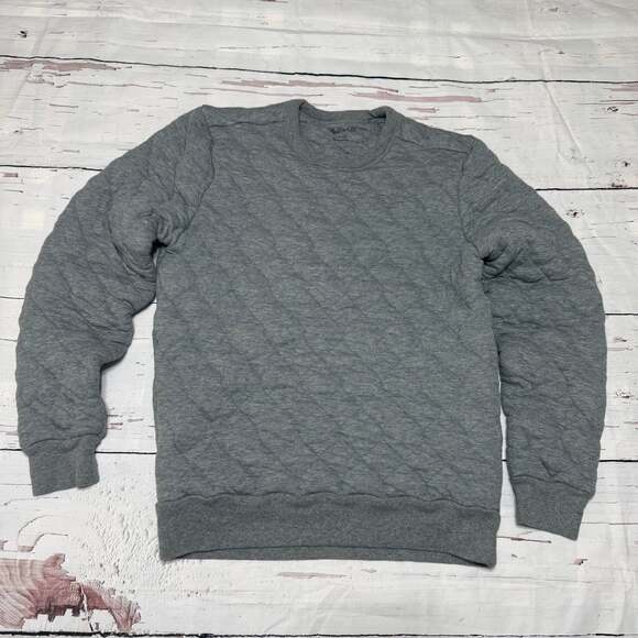 Madewell Tops - Madewell Quilted Crewneck Sweatshirt in Heather Gray
